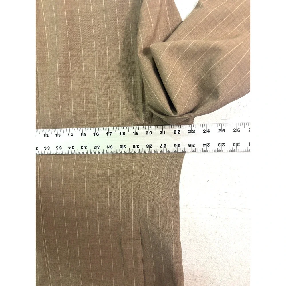 NEW Bonobos 44S Tan Chalk Stripe Jetsetter Unstructured Blazer Jacket Sport Coat